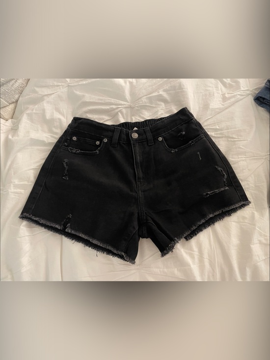 aerie Pants - Aerie Black Denim Frayed Hem Women's Shorts